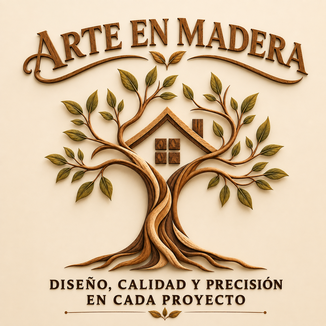 Logotipo Arte en madera